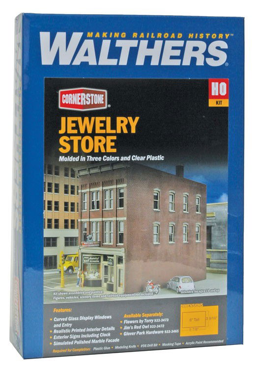 WALTHERS Cornerstone 933-3476 1/87 HO Scale JEWELRY STORE 3-story storefront kit - ModelsPower