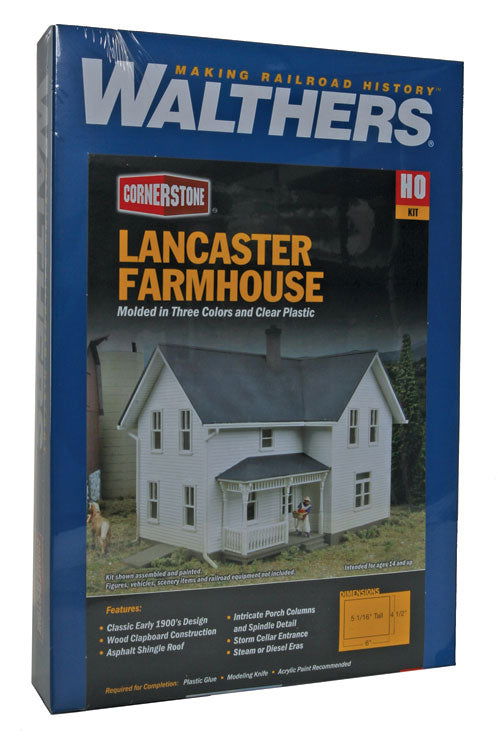 Walthers Cornerstone 1/87 HO Scale LANCASTER FARMHOUSE two-story frame house kit - ModelsPower