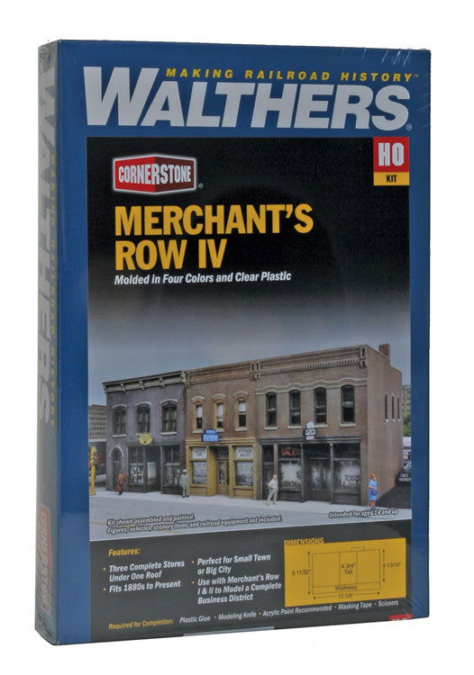 Walthers Cornerstone 1/87 HO Scale MERCHANT'S ROW IV brick storefronts 933-4040 - ModelsPower