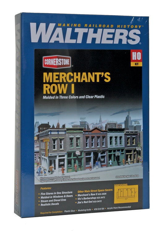 WALTHERS Cornerstone 9333028 1/87 HO Scale MERCHANT'S ROW I model structure kit - ModelsPower