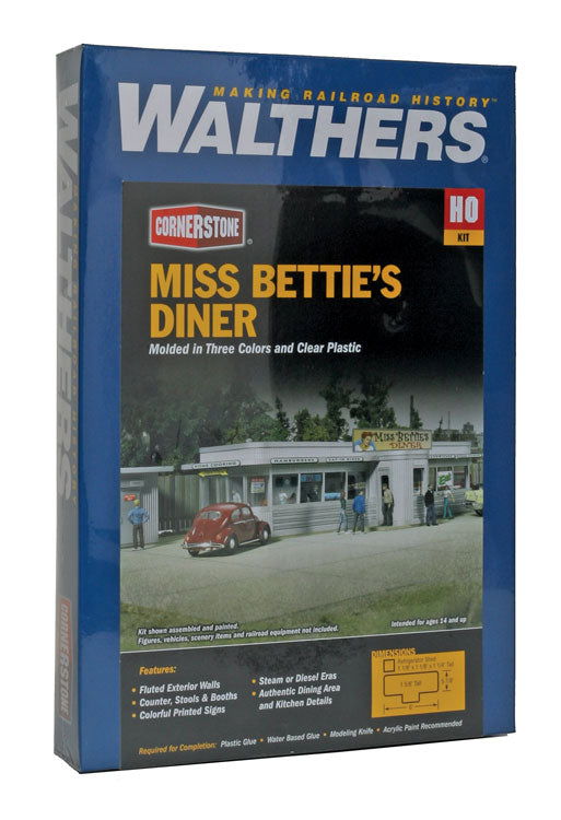 Walthers Cornerstone 1/87 HO Scale MISS BETTIE'S DINER dining cars kit 933-2909 - ModelsPower