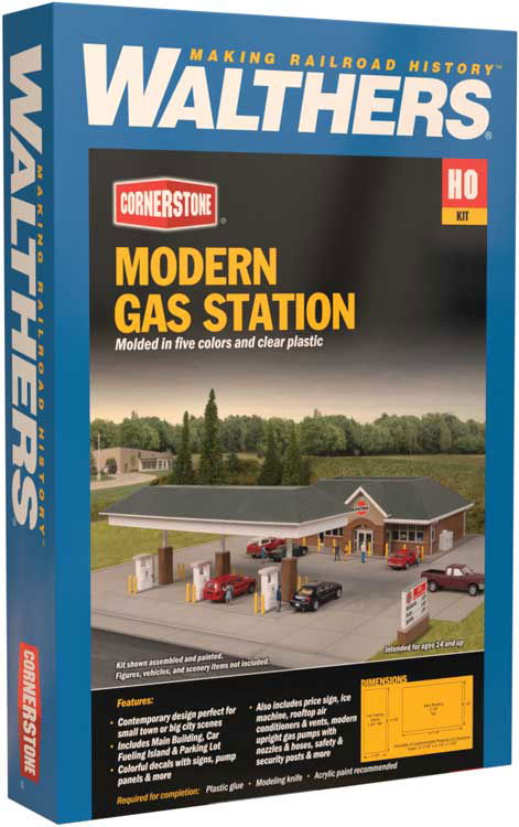 WALTHERS Cornerstone 933-3537 1/87 HO Scale MODERN GAS STATION convenience store - ModelsPower