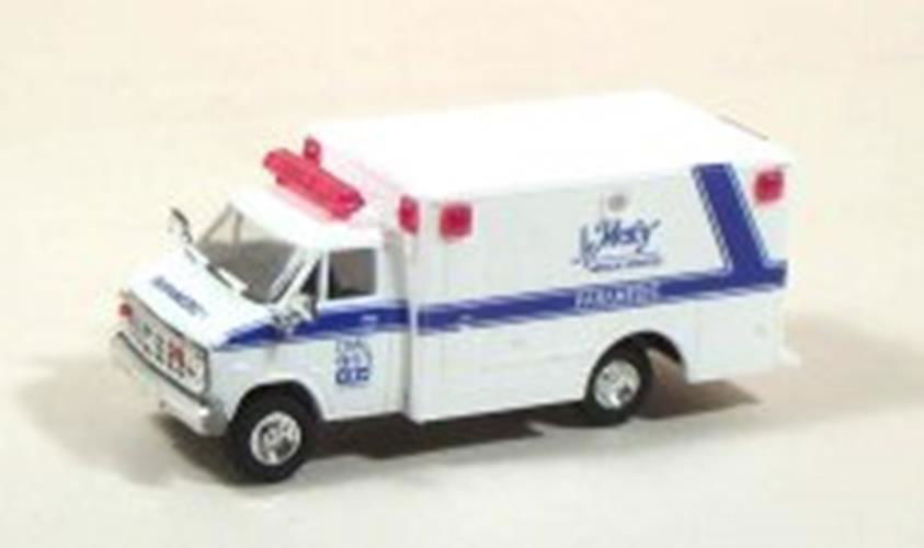 Trident 1/87 HO Scale Mercy Paramedic Private EMS Ambulance on Chevrolet Van Cab - ModelsPower