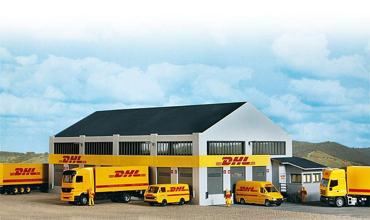 Faller 1/87 HO Scale Model DHL Freight House Logistics Center -19 Doors & Office - ModelsPower