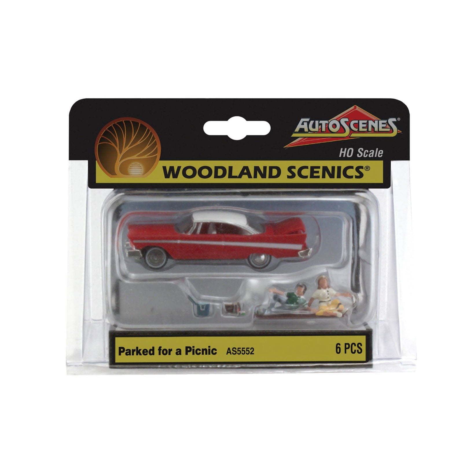 Woodland Scenics 1/87 HO Scale PARKED FOR A PICNIC classic car AutoScenes AS5552 - ModelsPower