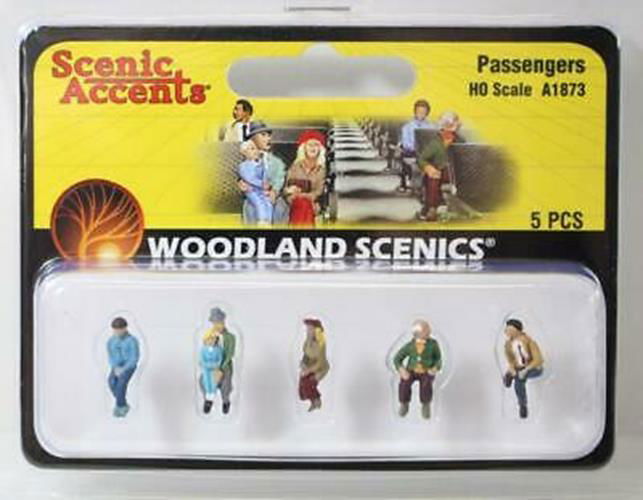 Woodland Scenics 1/87 HO Scale PASSENGERS 5 Sitting Figures Scenic Accents A1873 - ModelsPower