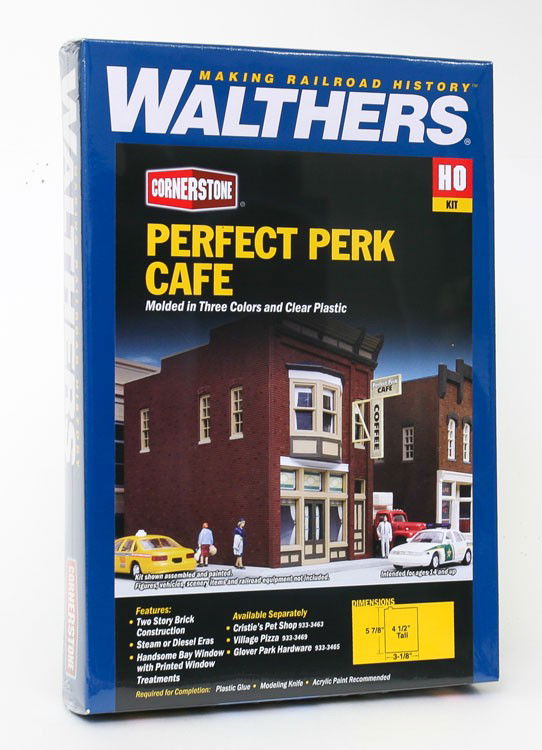 WALTHERS Cornerstone 9333468 1/87 HO Scale PERFECT PERK CAFE Main Street USA Kit - ModelsPower