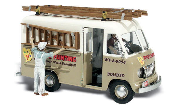 Woodland Scenics 1/87 HO Scale PETER'S PAINTING old milk truck AutoScenes AS5539 - ModelsPower