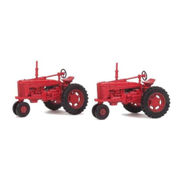 Walthers SceneMaster 1/87 HO Scale RED FARM TRACTOR 2-PACK 1950s Rural Scenes Layout - ModelsPower