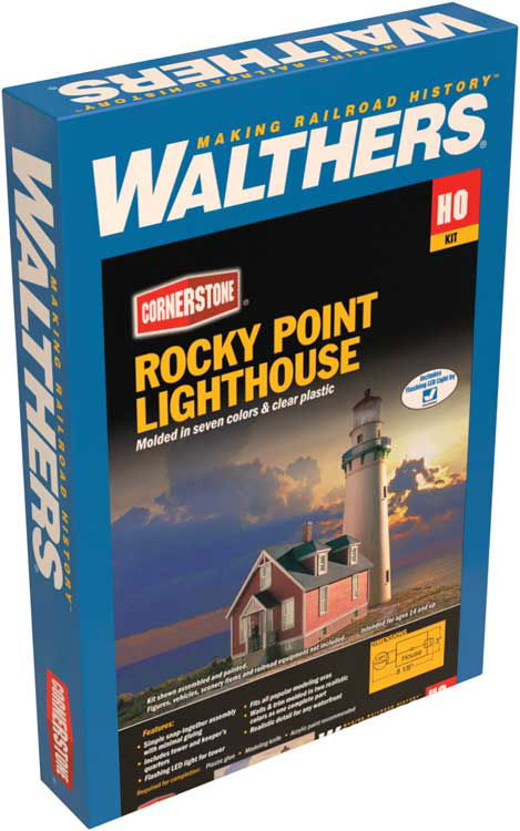 WALTHERS Cornerstone 933-3663 1/87 HO Scale ROCKY POINT LIGHTHOUSE structure kit - ModelsPower