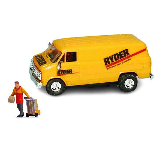 TRIDENT 1/87 HO Scale RYDER Chevrolet Rental Utility Delivery Van +DRIVER FIGURE - ModelsPower