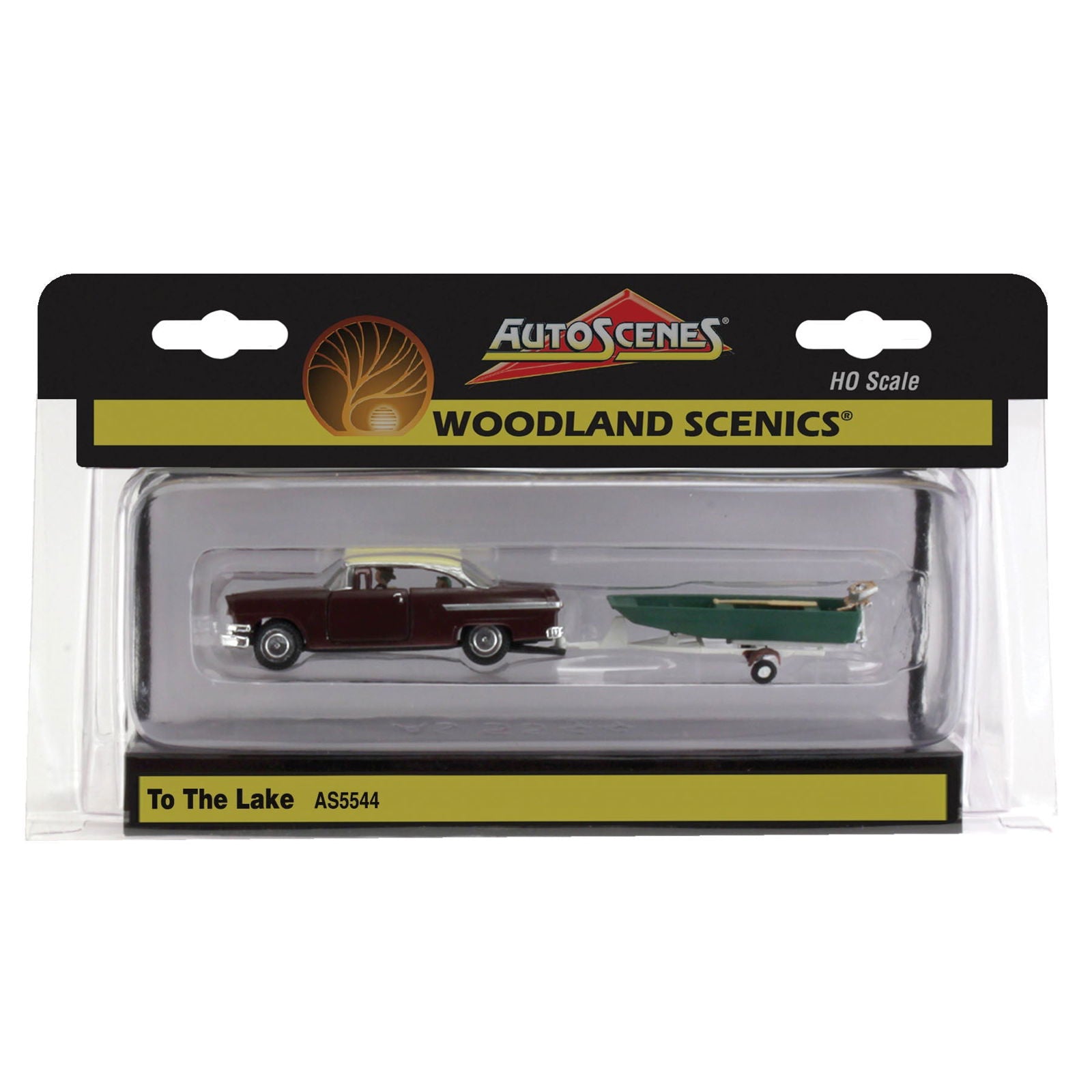 Woodland Scenics 1/87 HO Scale TO THE LAKE AutoScenes AS5544 vintage motor boat - ModelsPower