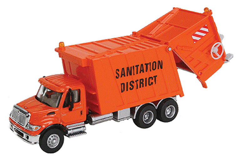 PREISER 1/87 HO Scale TRASH Cans+Figures +WALTHERS Sanitation Dist GARBAGE TRUCK - ModelsPower