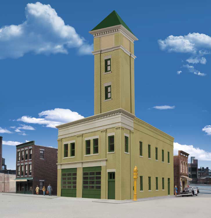 WALTHERS Cornerstone 933-4022 1/87 HO Scale TWO-BAY FIRE STATION firehouse tower - ModelsPower