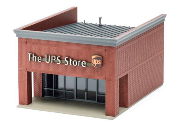 WALTHERS Cornerstone 9334112 1/87 HO Scale The UPS STORE structure kit+2 dropbox - ModelsPower