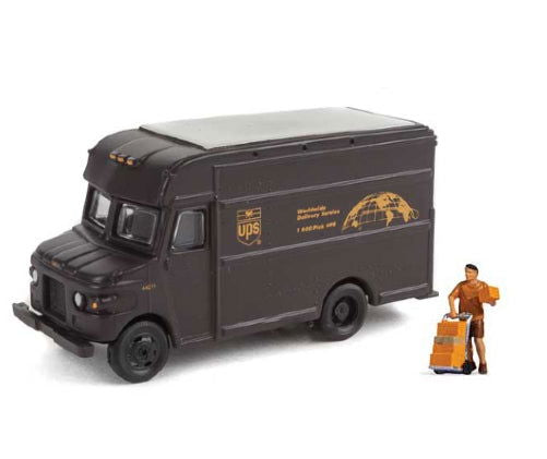 Walthers SceneMaster (Preiser) 1/87 HO Scale UPS DELIVERY TRUCK & DRIVER FIGURE - ModelsPower