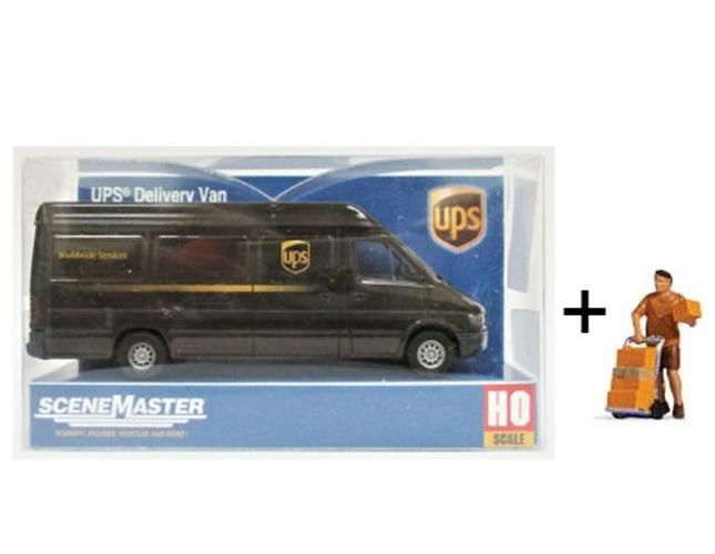 Walthers SceneMaster (Busch) 1/87 HO Scale UPS DELIVERY VAN & DRIVER Figure!!! - ModelsPower