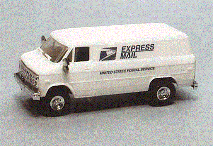 Trident 1/87 HO Scale USPS Postal Service Express Mail Chevrolet Delivery Van - ModelsPower