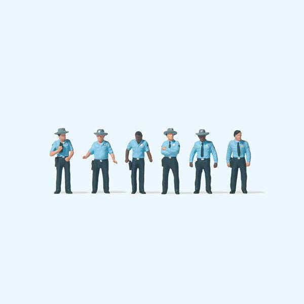 Preiser 1/87 HO Scale United States US Highway Patrolmen 6 Hand Painted Figures - ModelsPower