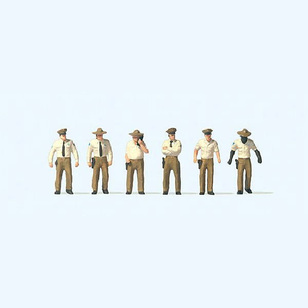 Preiser 1/87 HO Scale United States US Sheriff Deputies (6) Hand Painted Figures - ModelsPower