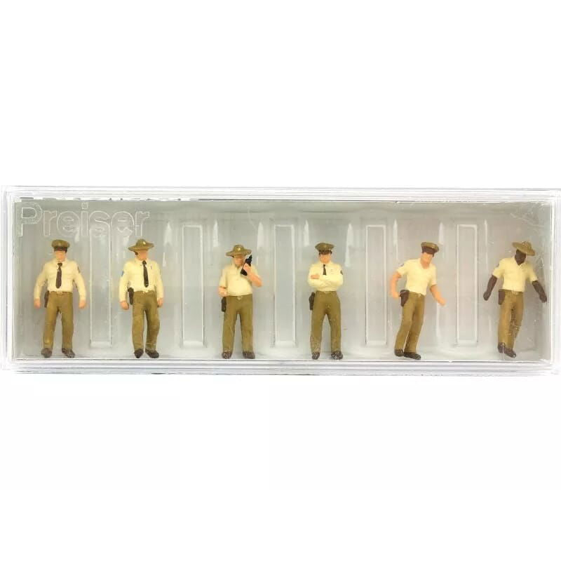 Preiser 1/87 HO Scale United States US Sheriff Deputies (6) Hand Painted Figures - ModelsPower