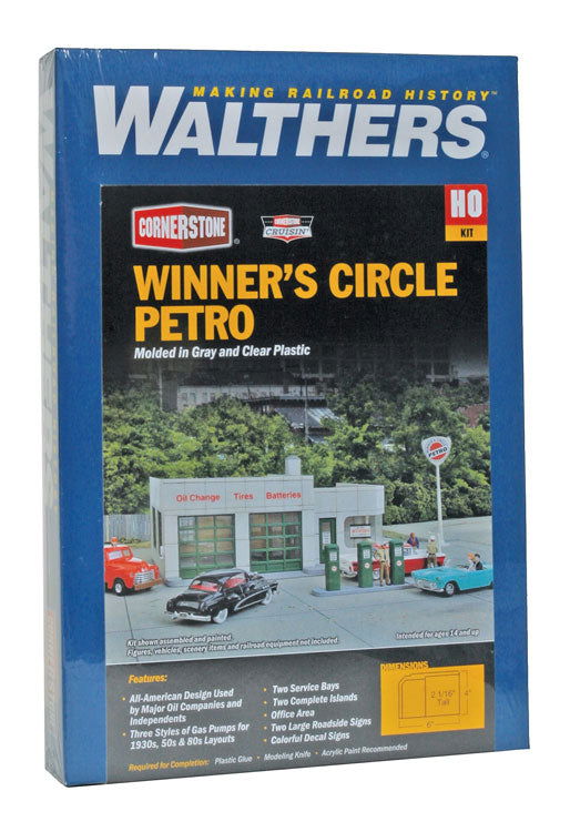 WALTHERS Cornerstone 1/87 HO Scale WINNER'S CIRCLE PETRO gas station kit 9333479 - ModelsPower