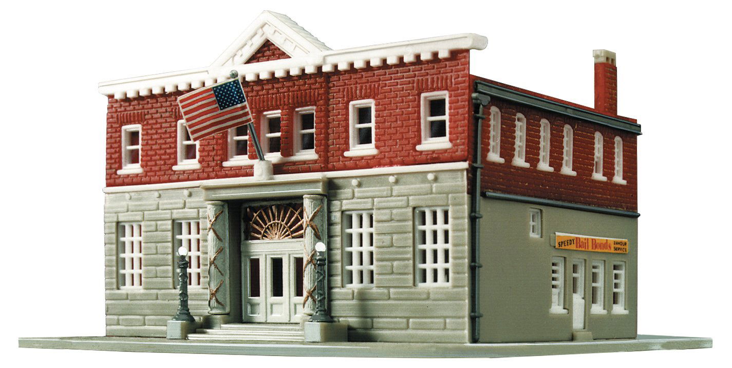 WALTHERS LIFE-LIKE 4331382 1/87 HO Scale WOODLAWN POLICE STATION Bail Bonds KIT - ModelsPower