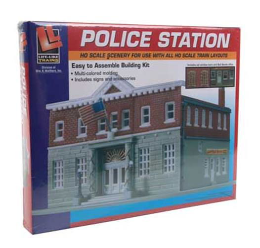 WALTHERS LIFE-LIKE 4331382 1/87 HO Scale WOODLAWN POLICE STATION Bail Bonds KIT - ModelsPower