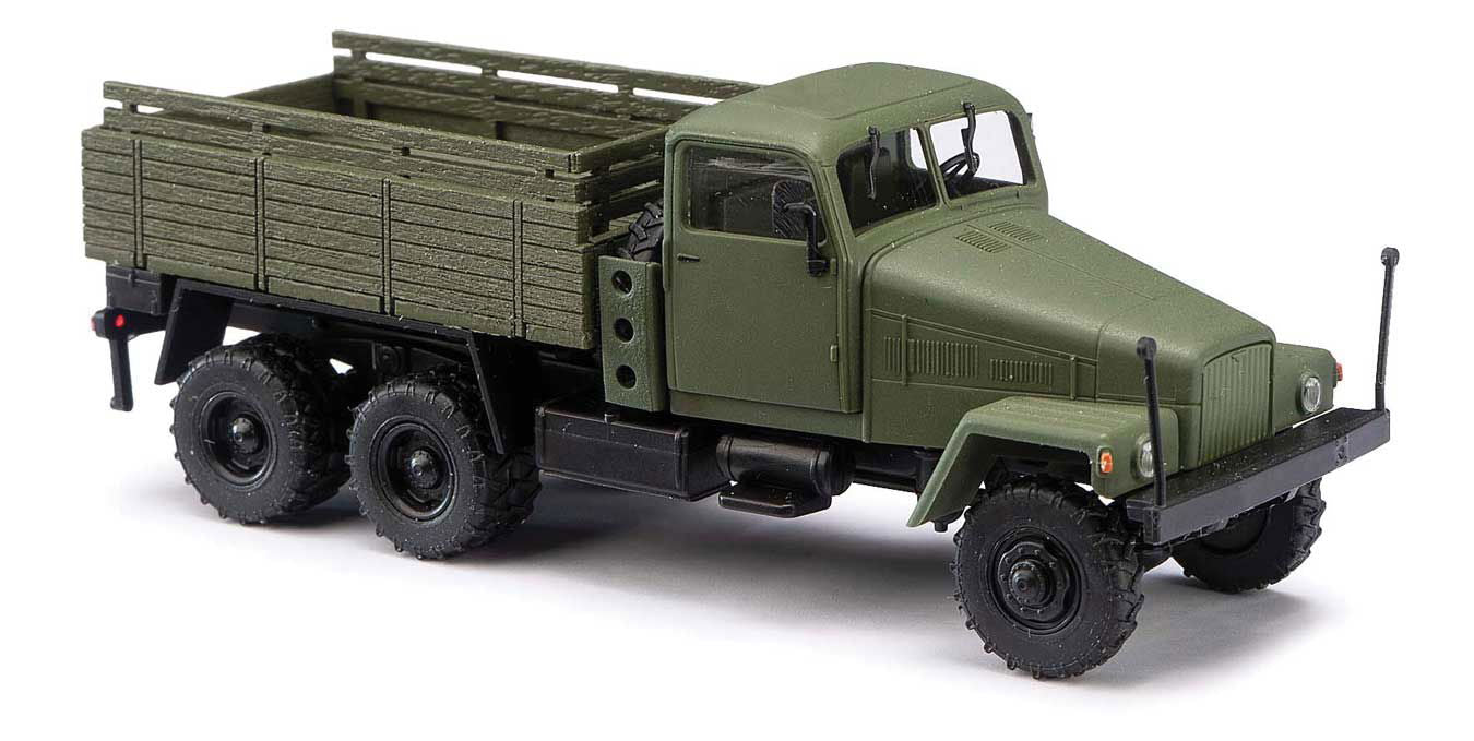 Busch 1/87 HO Scale WWII East German Army 1956 IFA G5 Low-Side Truck Assembled - ModelsPower