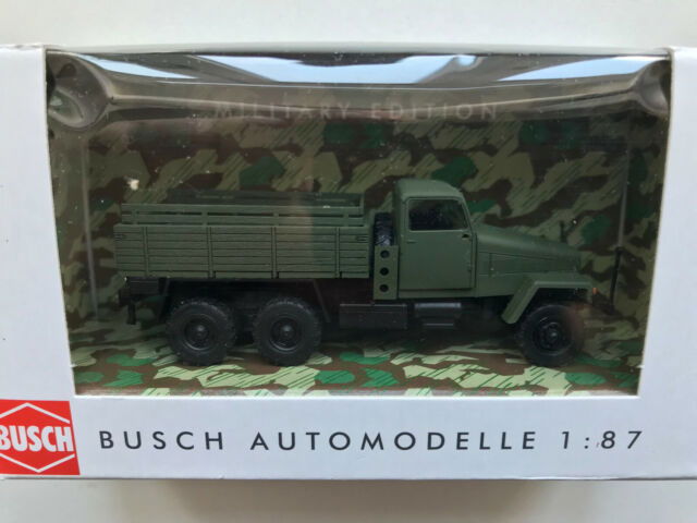 Busch 1/87 HO Scale WWII East German Army 1956 IFA G5 Low-Side Truck Assembled - ModelsPower