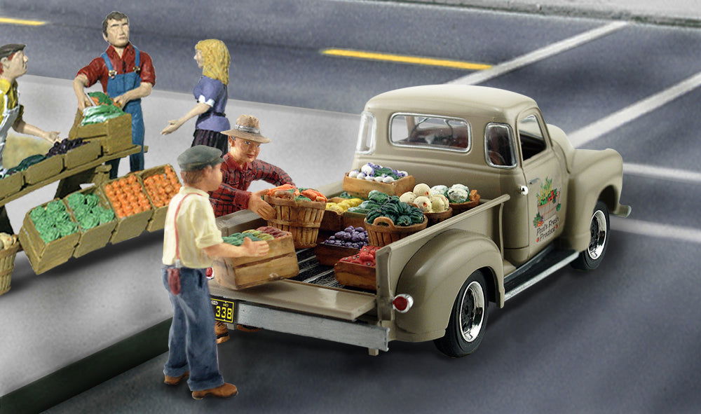 Woodland Scenics HO 1/87 PAUL'S FRESH PRODUCE pickup truck load AutoScenesAS5561 - ModelsPower