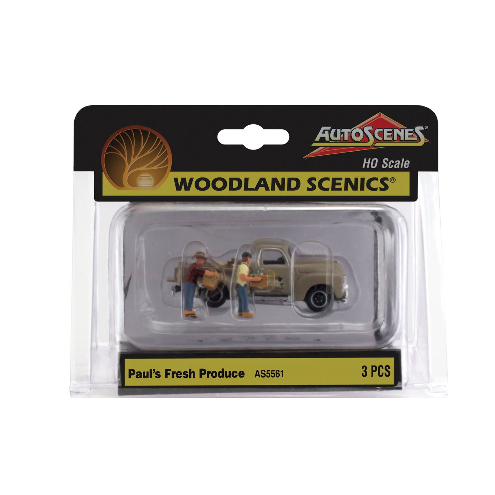 Woodland Scenics HO 1/87 PAUL'S FRESH PRODUCE pickup truck load AutoScenesAS5561 - ModelsPower