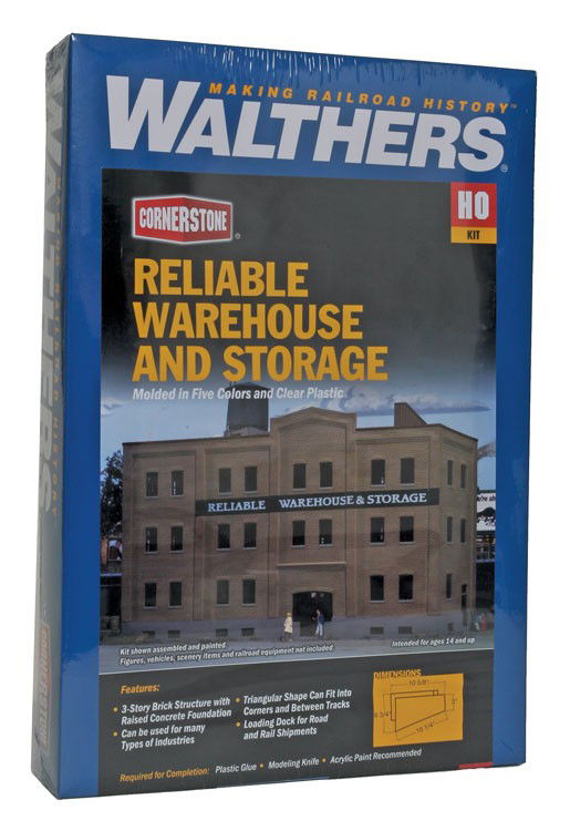 WALTHERS Cornerstone 933-3014 HO 1/87 RELIABLE WAREHOUSE & STORAGE structure kit - ModelsPower