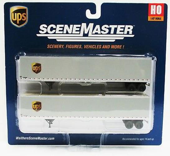 Walthers HO 1/87 UPS United Parcel Service Freight 48' Stoughton Trailer 2-Pack - ModelsPower