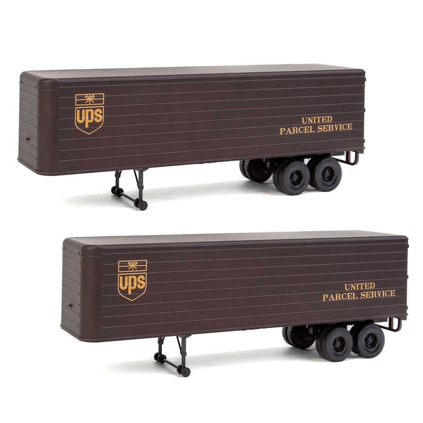 Walthers HO 1/87 United Parcel Service UPS Freight 35' Fluted-Side Trailer 2Pack - ModelsPower