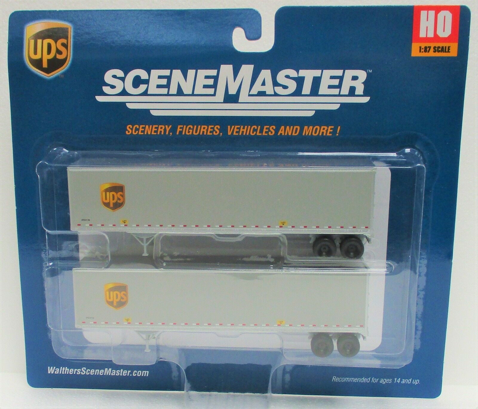 Walthers HO 1/87 United Parcel Service UPS Freight 45' Stoughton Trailer 2-Pack - ModelsPower