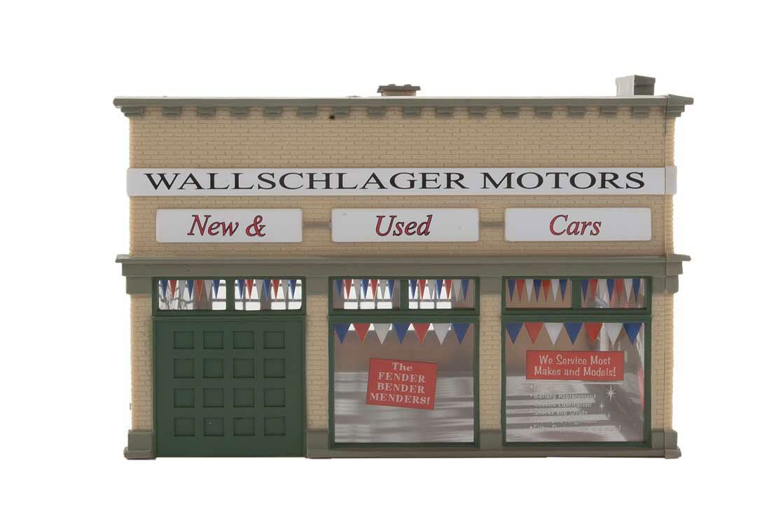 Walthers HO 1/87 Wallschlager Motors Auto Dealership ASSEMBLED PAINTED Structure - ModelsPower