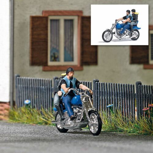 Busch 1/87 HO Scale Cool American Motorcycle Harley w/ Biker Couple - Action Set - ModelsPower