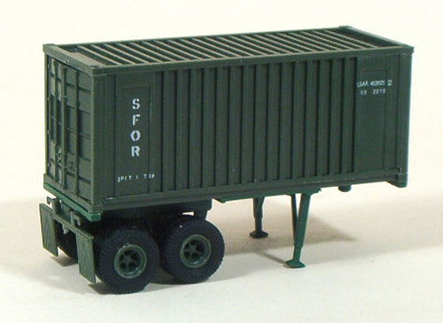 Trident 1/87 HO Scale US/NATO Equipment 2-Axle 20' Chassis w/Box Container 90079 - ModelsPower