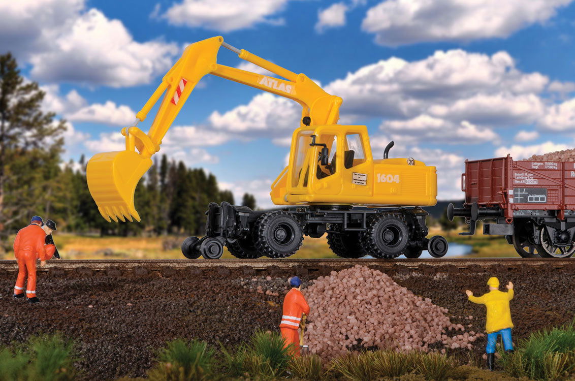 Walthers HO 1/87 Scale 360° HI-RAIL EXCAVATOR KIT w/ Bucket Scoop & Lifting Hook - ModelsPower