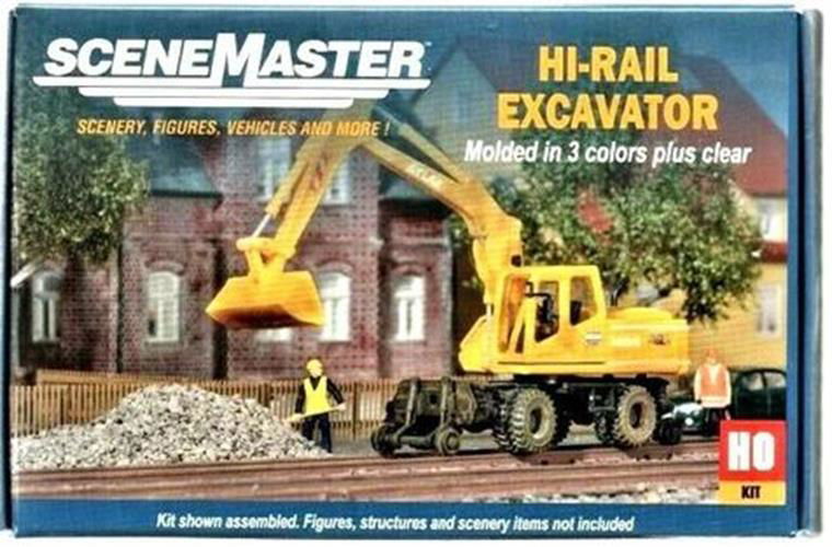 Walthers HO 1/87 Scale 360° HI-RAIL EXCAVATOR KIT w/ Bucket Scoop & Lifting Hook - ModelsPower