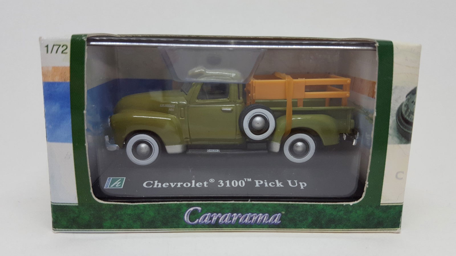 Cararama 1950 1:72 Chevrolet Chevy 3100 Pick Up Truck Stake Bed w/ Display Case - ModelsPower