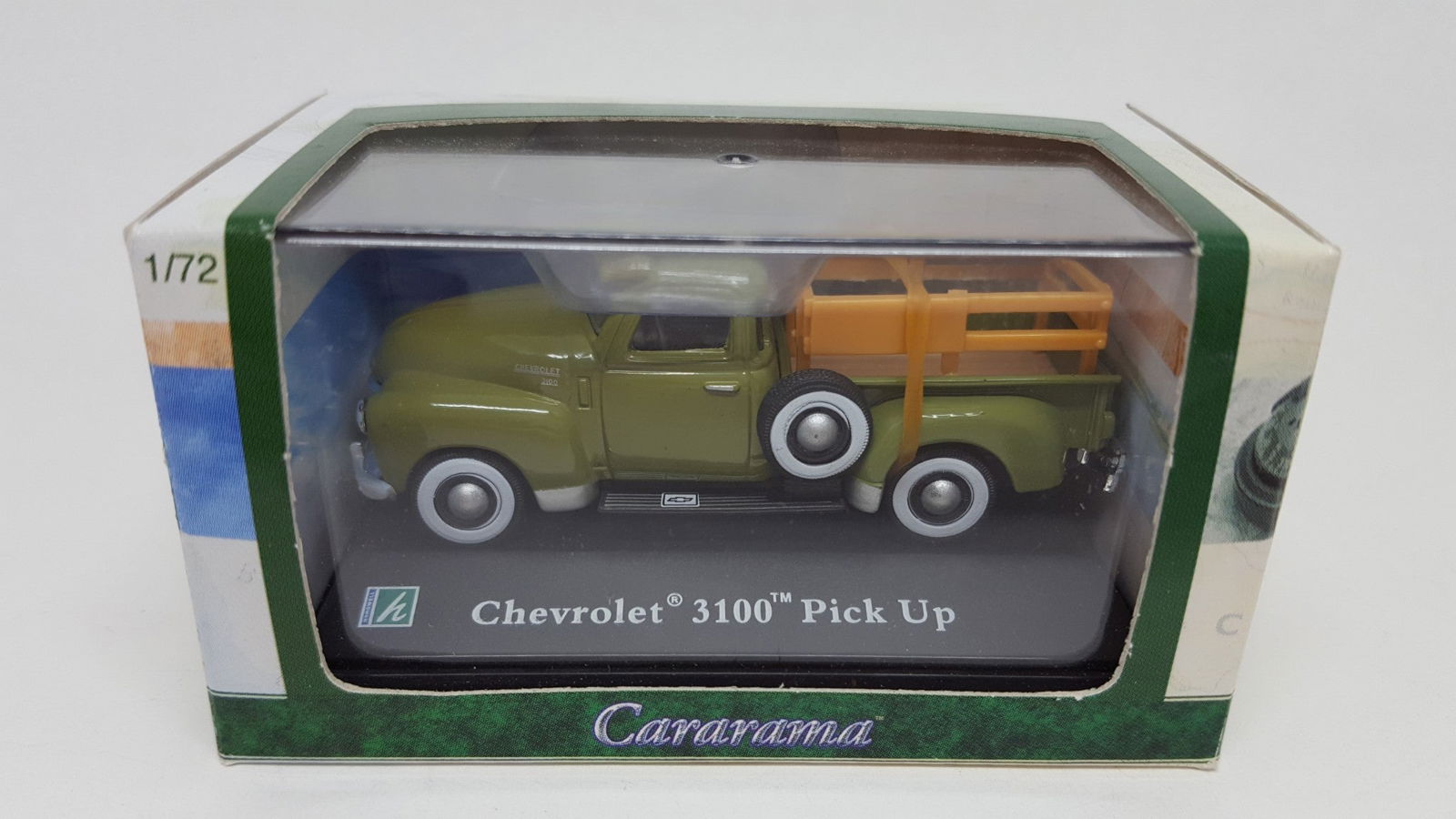 Cararama 1950 1:72 Chevrolet Chevy 3100 Pick Up Truck Stake Bed w/ Display Case - ModelsPower