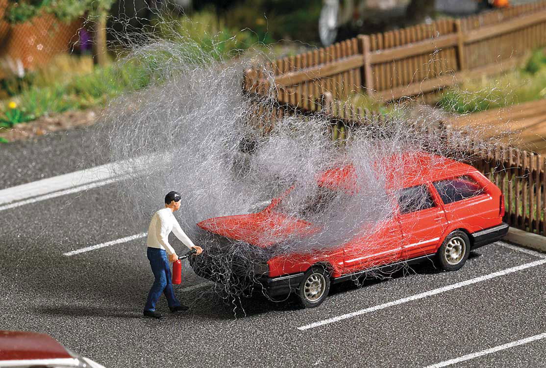 Busch 1/87 HO Scale Volkswagen Passat Station Wagon on Fire w/Figure -Action Set - ModelsPower