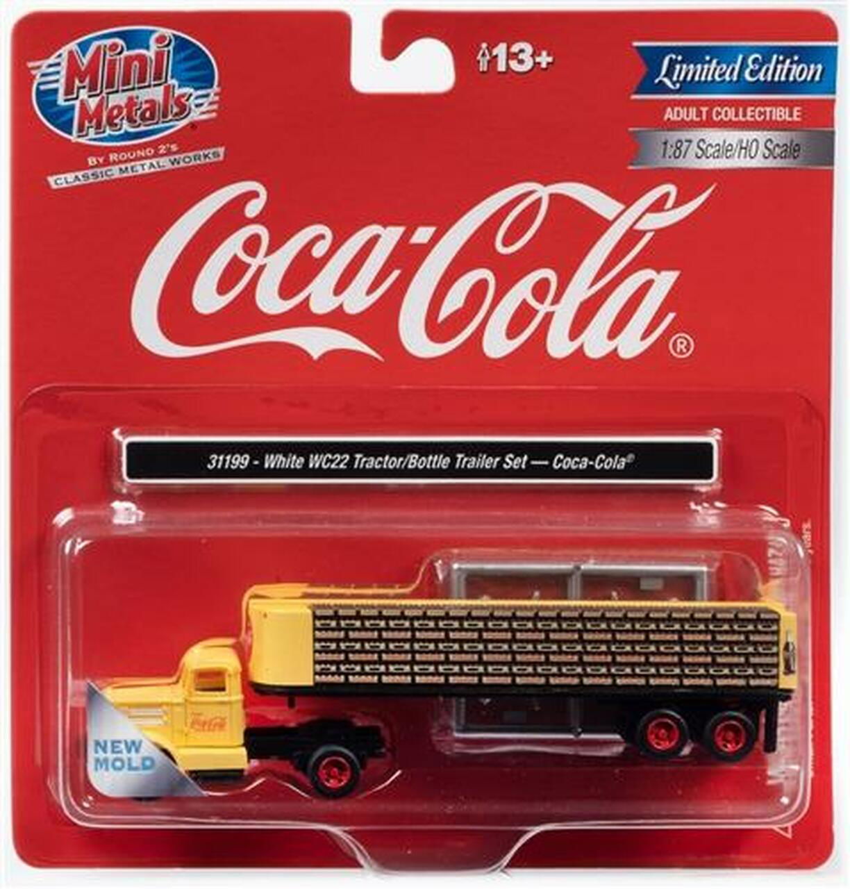 CMW 1/87 HO Scale Coca-Cola Coke White WC22 Tractor w/Flatbed Trailer MiniMetals - ModelsPower