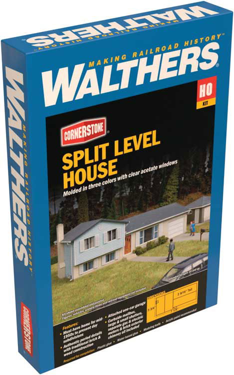 WALTHERS Cornerstone 933-3794 1/87 HO Scale SPLIT-LEVEL HOUSE w/GARAGE model kit - ModelsPower