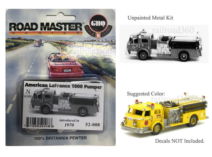 GHQ N Scale American LaFrance (Unpainted Metal Kit) Quadruple Combination Pumper - ModelsPower