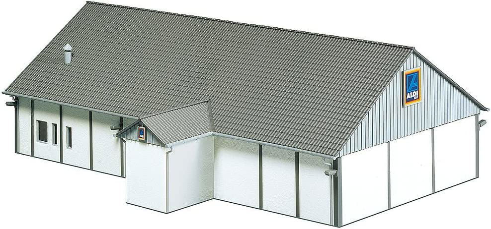 FALLER 1/87 HO Scale ALDI SUPERMARKET w/Glass Front Entrance & Shoppinging Carts - ModelsPower