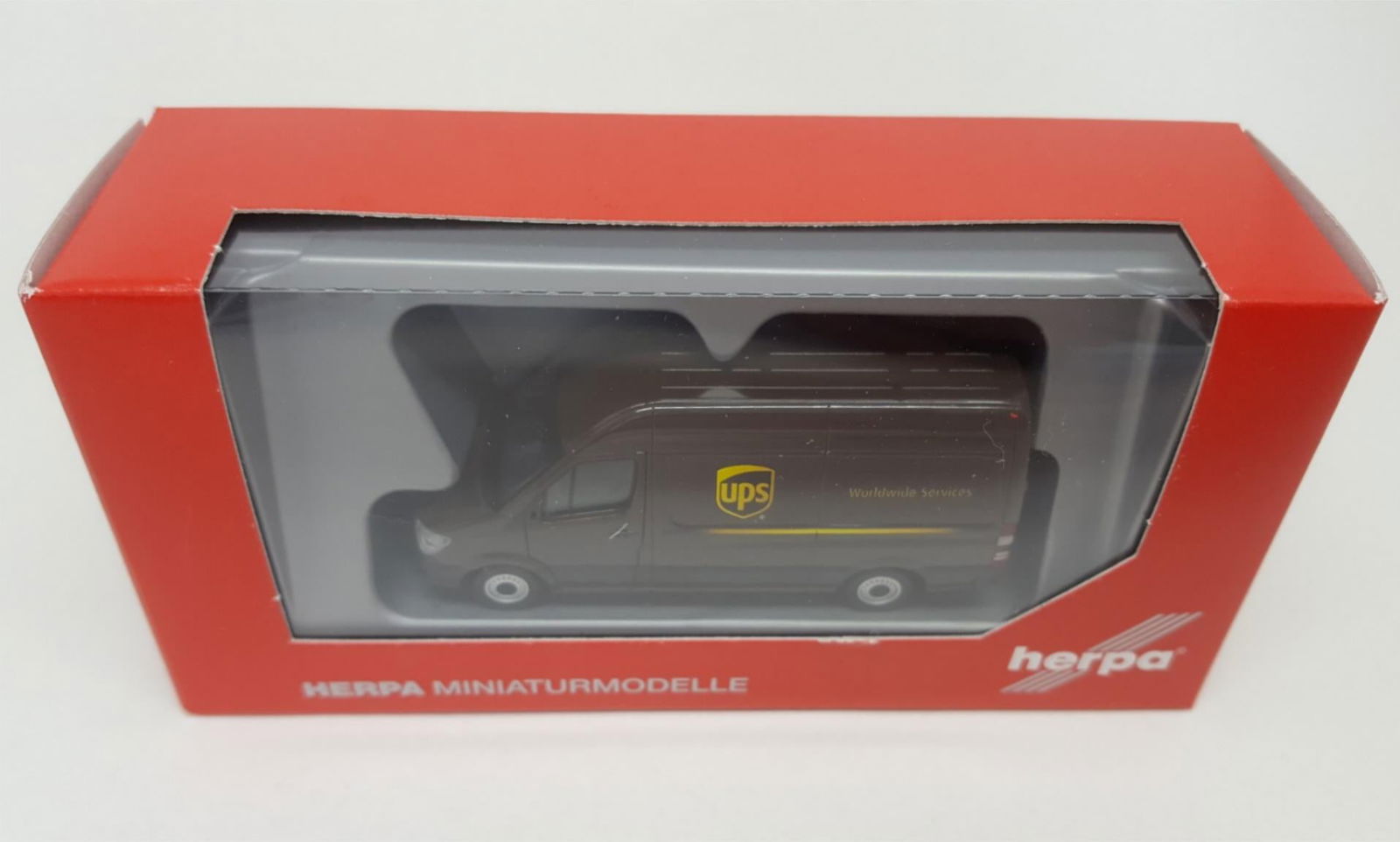 Herpa 1/87 HO Scale United Parcel Service UPS MB Sprinter Cargo Van w/ High Roof - ModelsPower