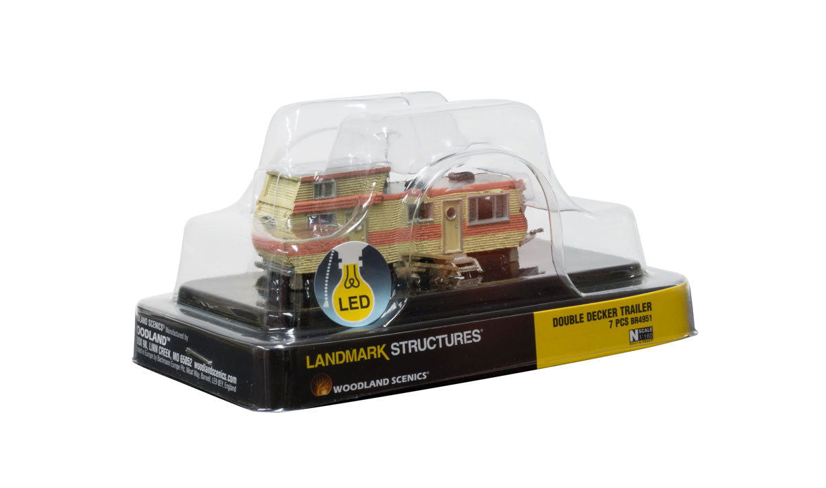 Woodland Scenics N 1/160 DOUBLE DECKER TRAILER w/ LED Just Plug Lighting BR4951 - ModelsPower